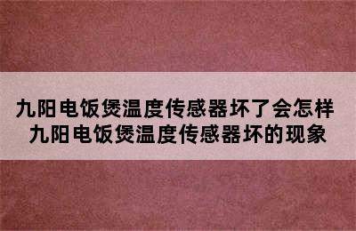 九阳电饭煲温度传感器坏了会怎样 九阳电饭煲温度传感器坏的现象